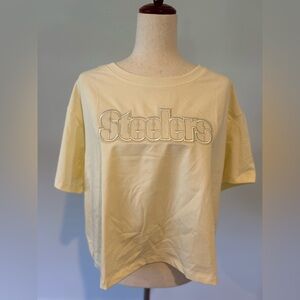 Steelers Women's Cream Crop Top